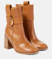 [See By Chloe] See By Chloé New Ring 80 leather ankle boots AU 11 brown