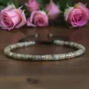 Labradorite Healing Bracelet Handmade Tibetan Beads Empath Protection Reiki Gift