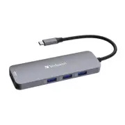 Verbatim 32151 Usb-c Pro Multiport Hub Cmh08 8 Ports Hdmi Usb-a 3.2 Sd Microsd