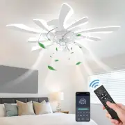 Dimmable Ceiling Fan with Light and Remote Control, 31" Small Semi Flush Moun...