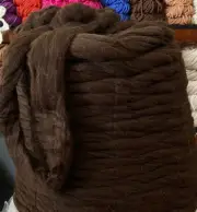 10 lbs Dark Brown Merino WOOL ROVING BULK Natural Undyed Felting Spinning Chunky