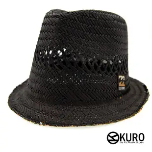 KURO-SHOP黑色系藤編羽量草帽紳士帽