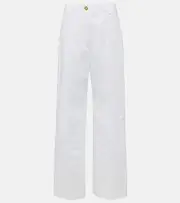 [Patou] Patou High-rise cotton wide-leg pants AU 14 white