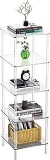 Clear Acrylic Side Table, Nightstand Bedside Table, End Tables for Living Room, Bookshelf Bookcase Display Shelf (8mm (32 x 33.4 x 114 cm))