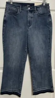 NWT NYDJ size 8 blue majestic Joni relaxed capri jeans women's