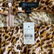 Ann Taylor size 14 Leopard Print A-Line Skirt Midi New With Tag Brown Multicolor