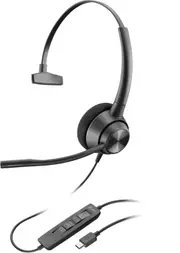 HP POLY EncorePro 310 USB-C Monoaural Headset TAA Wired Head-band Calls/Music USB Type-C Black