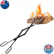 Log Grabber Fireplace Tongs Wood Fired Oven Tool Grill Camping Fire Pit Tool NEW