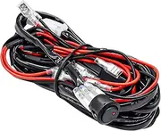 Daseeme LED Light Bar Wing Harness Kit, 300W 2 s 16 AWG Universal LED Work Light Bar Wing Harness with 12V 40A Relay On & Off for Off-Road Vehicles Fit 4 Lights