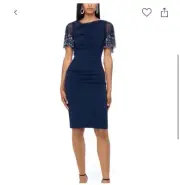 Betsy Adams’s Mesh Sleeve Sheath Dress