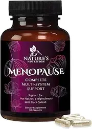 Menopause Supplements Highest Potency Hot Flash Relief 1256 mg - Estrogen & Hormone Balance Support for Women - Made in USA - Natural Pills w/Black Cohosh, Dong Quai & Soy Isoflavones - 60 Capsules