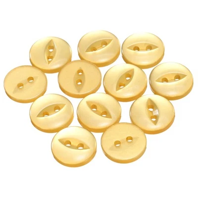 12pcs Orange Round Sewing Buttons 15mm Resin 2-Hole Fish Eye Craft Button