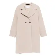 [Harris Wharf London] Harris Wharf London Bouclé Double-breasted Coat 40 IT NEUTRALS