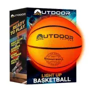 OutdoorCruiser Light Up Basketball - Waterproof Rubber Construction Glow in T...