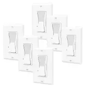 6 Packs LED Decora Rocker Dimmer, Single & 3-Way Switch, CFL 600W / LED 150W