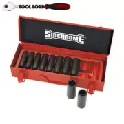 Sidchrome 10 Piece 1/2" Drive Metric Deep Impact Socket Set XS410MLT 10-24mm