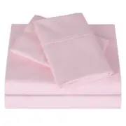 Light Pink Bed Sheet Set with Pillowcases