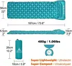 Ultralight Inflatable Sleeping Pad Mat Air Mattress with Pillow Camping Travel L