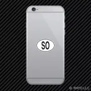 SO Somalia Country Code Oval Cell Phone Sticker Mobile Somalian euro