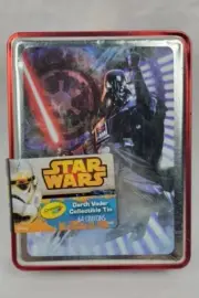 Star Wars Darth Vader Collectible Tin 64 Crayons New Open Box Some Tips Broke