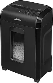 Fellowes Paper Shredder for Home Office Use - 10 Sheet Micro Cut Shredder for Home and Office Use - Deskside Shredder with 19 Litre Pull-Out Bin - Powershred 10M - Superior Security P5 - Black