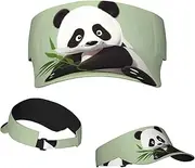 [RLDOBOFE] Sun Visor Hat Adjustable Empty Top Baseball Cap Lovely Panda Sun Hats for Women Men Sunscreen Visor Caps Summer Beach Sports Hats Black, Black, One Size