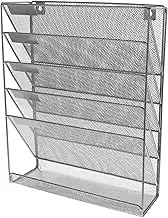 COMPUKAS 1Pc Multi File Organizer Rack Wall Mounted Document Storage Shelf for Office Home Stylish Design for Magazines Folders and Books Space Saving