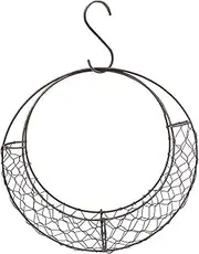 Wire Wreath Frame, Succulent Wall Hanging Plant Holder Flower Hanging Basket Moon-Shaped Succulents Metal Wire Wreath Frame Form Hanger,Moon Shaped Flower Hanging Basket, Metal
