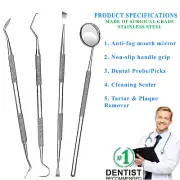 New Dental Tooth Cleaning Kit Dentist Scraper Pick Tool Calculus Plaque Remover