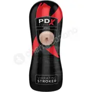 PDX Elite Vibrating Anal Fanta Flesh Mouth Stroker