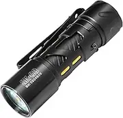 LOOP GEAR SK03 LED Rechargeable Flashlight, AA Rechargeable EDC Flashlight with Side Light and 4 Color Filters, 10 Modes, Super Bright Pocket Flashlight with Clip for Outdoor, Camping, Emergency