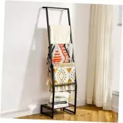 Blanket Ladder, 5 Tier Ladder Shelf,Wooden Blanket Ladders for Living Room and