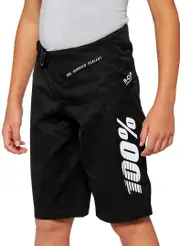 100% R-Core Youth Bicycle Shorts, black, Size 24 for Men