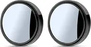 Blind Spot Mirrors car accessories 2 Pcs Round Frame Convex Blind Spot Mirror Safety Driving Wide-angle 360 Degree Rearview Mirror Car Accessories(Black)