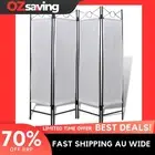 4-Panel Folding Screen Room Divider Privacy White 160cm 180cm Iron 0808
