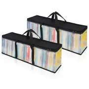 2 Pack CD Storage Bags Media Organizer for DVDs CDs Blue Ray Disc Video Game