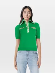 Green Wool Sailor Collar Knitted Top