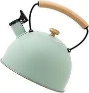 UTHCLO 1Pc Whistling Water Pot with Wooden Handle Boiling Kettle for Tea More Compatible with Gas Induction Cookers Ergonomic Design for Easy Handling