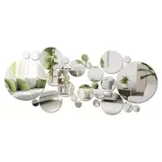 32 Pcs Acrylic Mirror Wall Stickers, Removable Wall Decal Mirror Set, Small