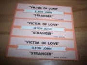 3 Elton John Victim Of Love / Stranger Jukebox Title Strips