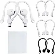 3 Pairs AirPods Accessories Ear Hooks Cover, Professional Anti-Slip Silicone Earbuds Tips Hook Compatible with Apple Airpods 1 & 2 (2Pairs White +1pair Black)