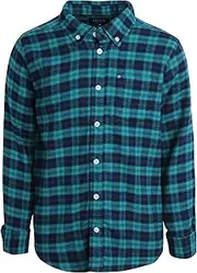 [CHAPS] Boys' Shirt - Casual Long Sleeve Button Down Flannel Collared Shirt - Plaid Flannel Shirt for Boys (S-XL)