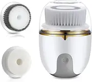Facial Cleansing Brush | USB Rechargeable Facial Brush | Waterproof Spin Scrubber for Deep Cleansing | 3 Brush Heads Designed for Men and Women, Great for Home and Travel Use (Portable, Pink)