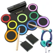 Electric Drum Set 9-Pad With Headphone, Bigger Roll-up Drum Pad USB MIDI Game...