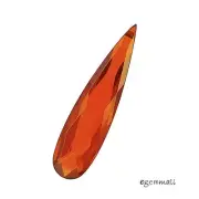 Cubic Zirconia Flat Pear Briolette Pendant Bead 7x28mm Orange Red #64392