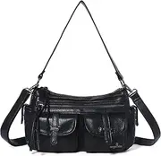 [angel kiss] Hobo Purses for Women Crossbody Shoulder Bag Ladies Multi Pocket Handbags with Adjustable Shoulder Strap