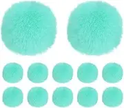 uxcell 12-Pack Faux Fur Pom Poms, 1.2 Inch/ 3.1 cm Soft Fluffy Pompoms Balls Faux Rabbit Fur with Elastic Loop for Hats/Bags/Keychains/Knitting Accessories/DIY Crafts [Mint Green]