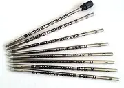 8 X Schmidt 635M Mini Ball Pen D1 size Refills - BLACK Ink and one removable black end cap