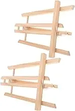jojofuny 2 Pcs Mini Display Stand Tabletop Easels for Display Mini Easels Canvas Stand Wooden Khaki