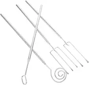 Cabilock 4pcs Stainless Steel Chocolate Fondue Fork Set Ergonomic Grip for Dipping Chocolate Cheese Hot Pot and Multi-Function Kitchen Tool